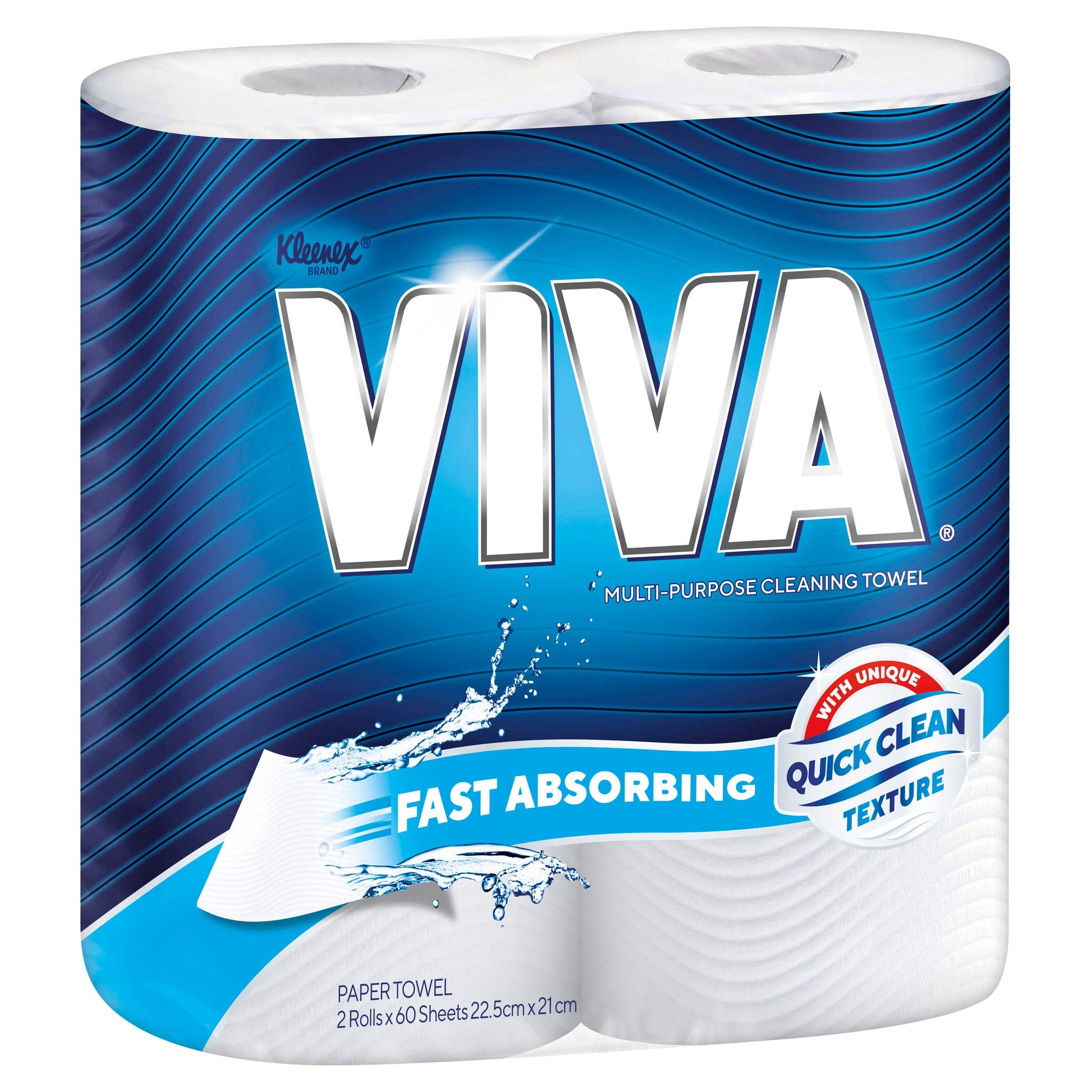 Viva 44301 Kitchen Towel 60Sheets/Roll Twin Pack 1017385 44301