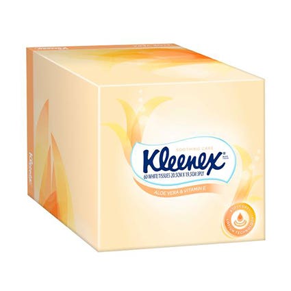 Kleenex Facial Tissue Aloe Vera And Vitamin E 20.5X19.5mm Box 60 1018364 455263