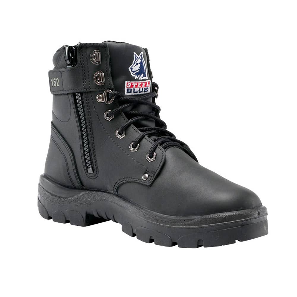 Boots Steel Toe Argyle Zip 150mm Derby Style Lace Black 3 Steel Blue_166822_312152-030-BLK