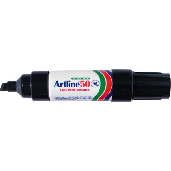 Artline 50 Permanent Marker Chisel Box 12 Black 1020868 105001