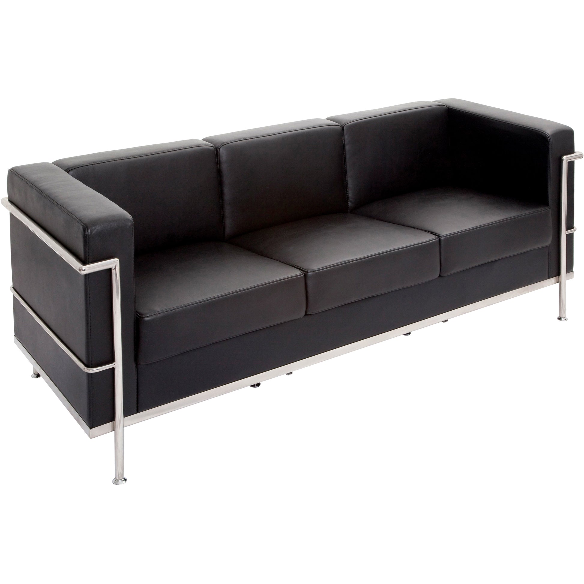 Rapid Space 3 Seater Reception Lounger Black Pu_1021431_SPACE3