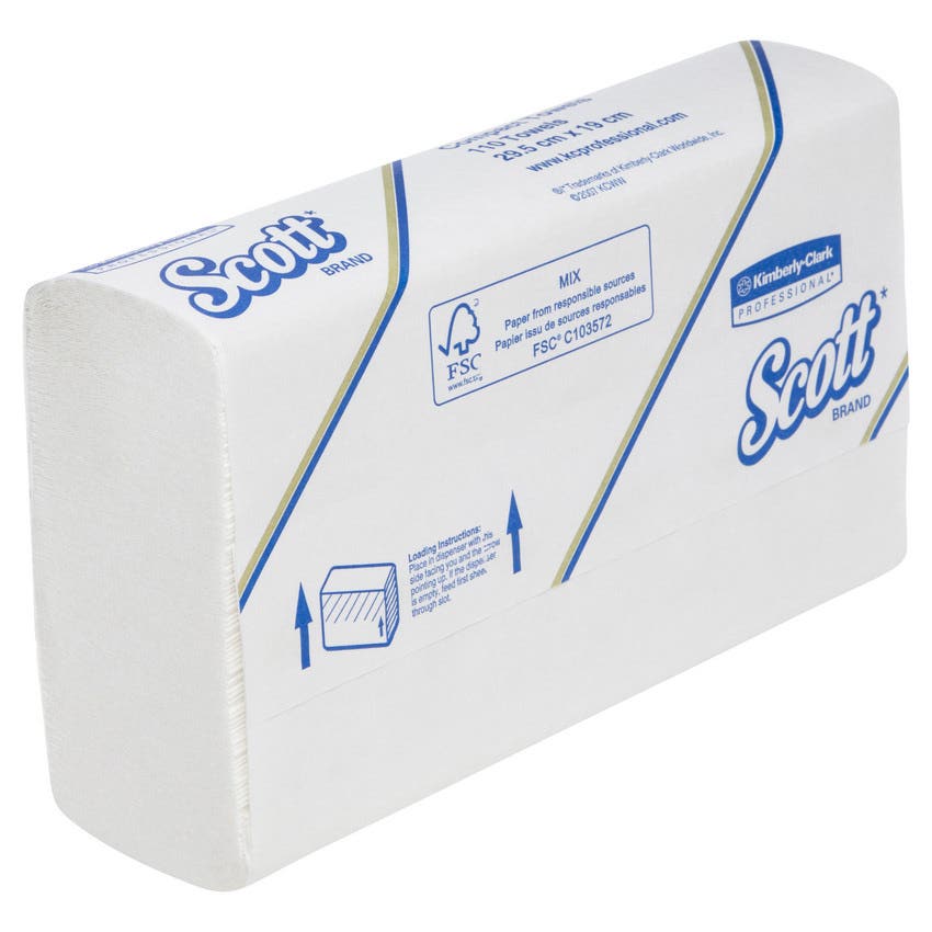 SCOTT Slimfold Hand Towel  29.5cm X 19cm 16 Pack Per Box 110 Towel Per Pk 1027139 5856