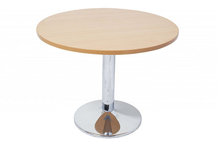 Rapid Table Round 900Mm With White Base Beech_1028180_CBT9 B/WS