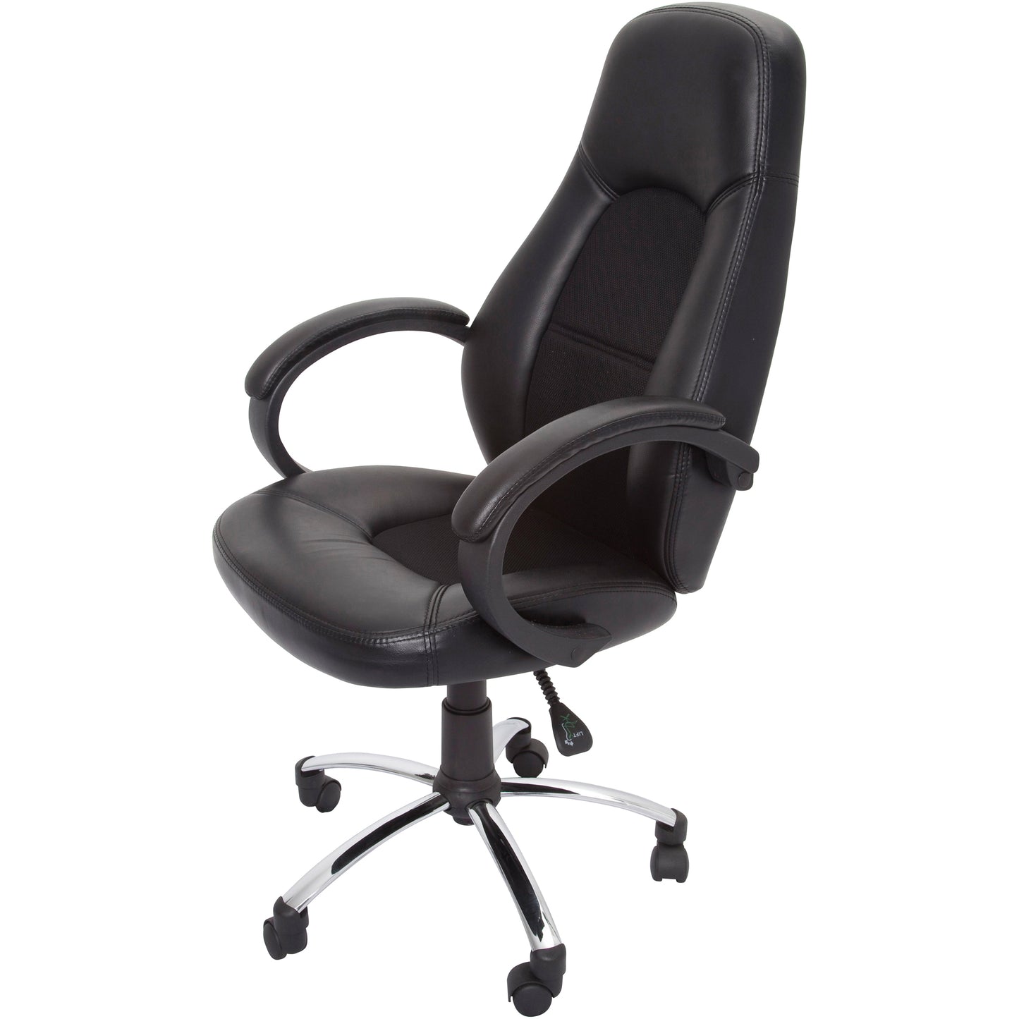 Rapid Cl410 Executive High Back Chair With Arms Pu Fabric Inlay_1029578_CL410
