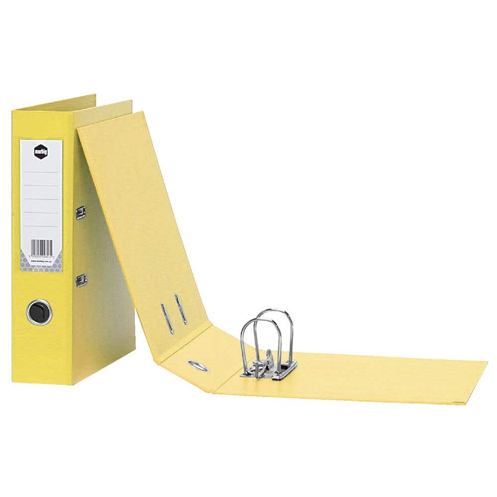 Marbig Binder A4 Lever Arch 75mm Capacity Pvc Yellow 1032281 6601030
