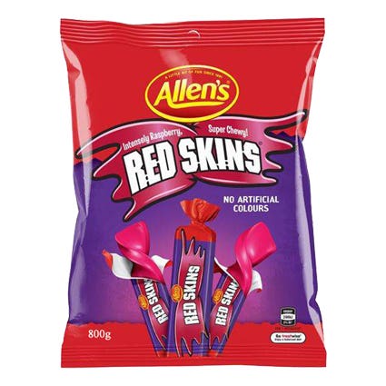 Allens Lollies Red Ripperz Sticks Raspberry 800G 1036556 246546 NLA