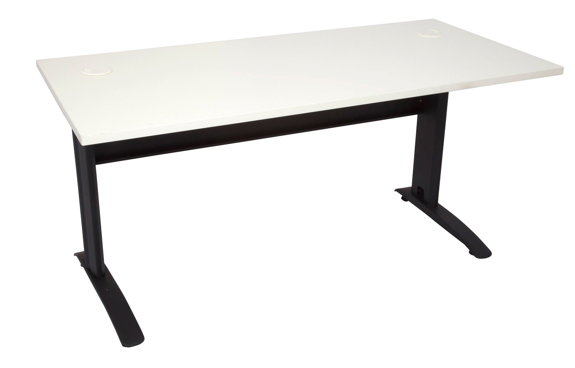 Rapid Span Desk 1200X700 Black Metal Legs With Modesty Panel White Top_1037699_RSD1277M BNW
