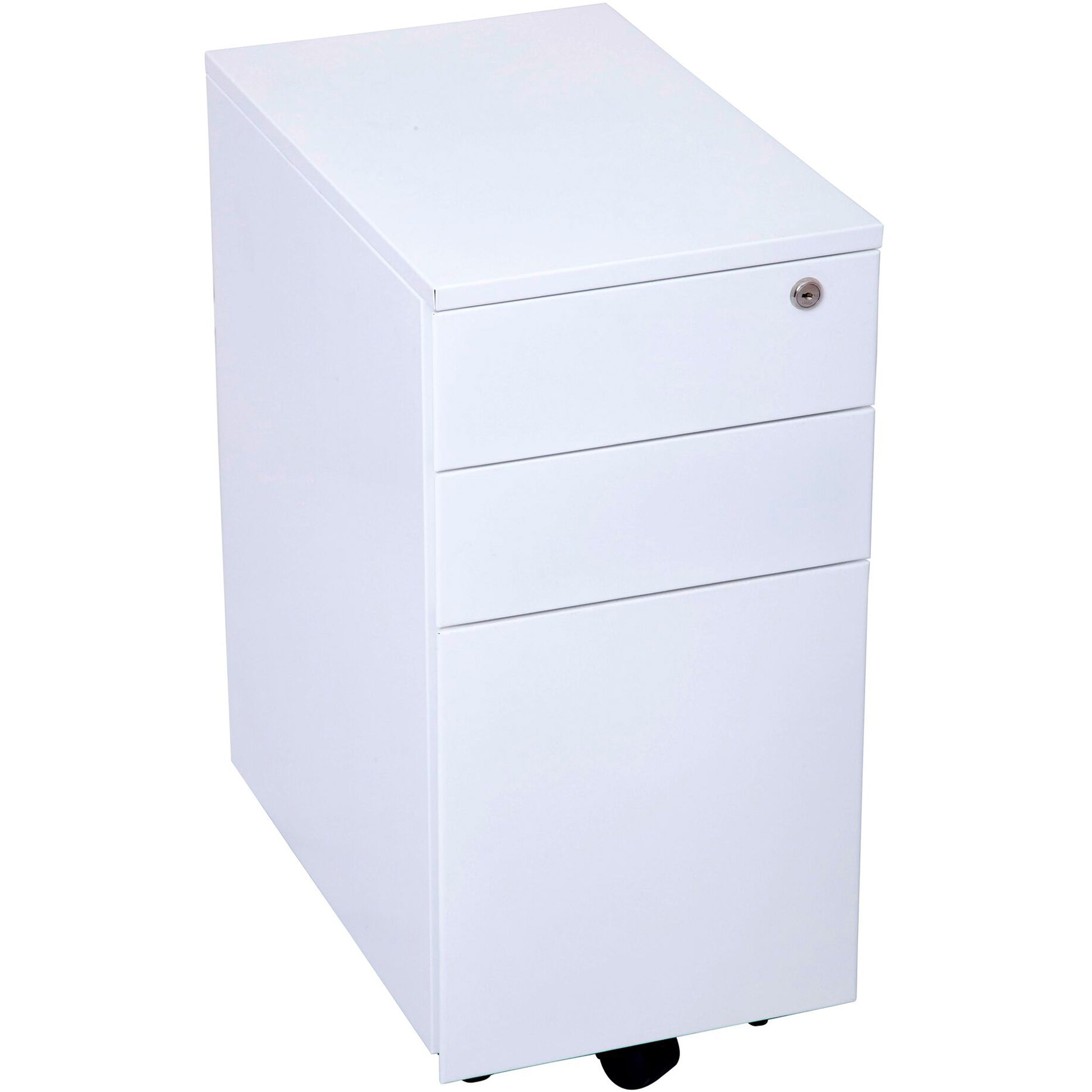 Rapid Slimline Mobile Pedestal Metal 2 Drawer/1 File Lockable White China_1037709_GSP3 WC