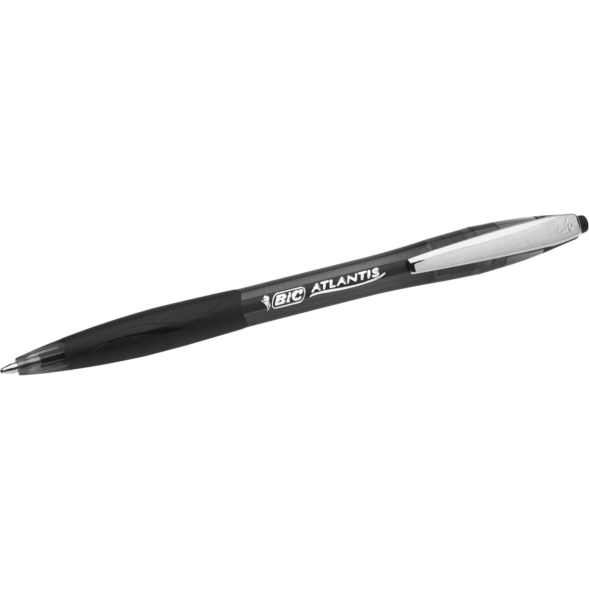 Bic Pen Atlantis Retractable Medium Ball Black Pack 12 1039224 71614