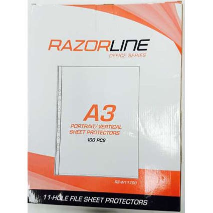 Razorline Sheet Protectors A3 Portrait 80 Microns 1039339 11700-A3