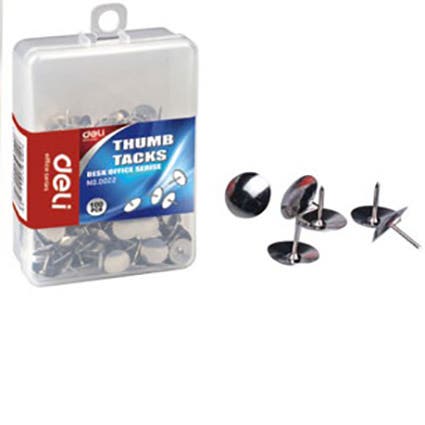 Deli Thumb Tacks 10mm Silver 100 1039469 45147