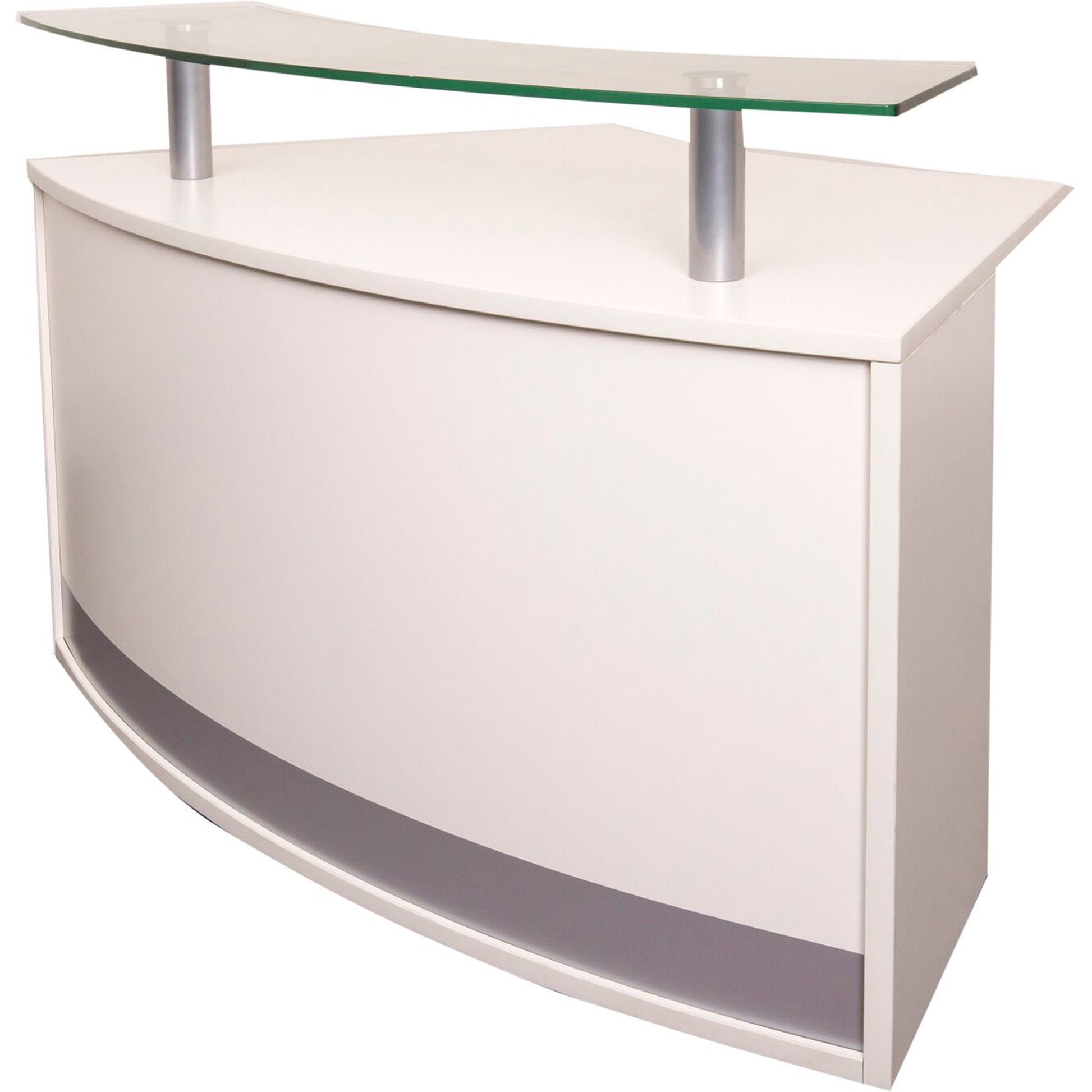 Rapid Modular Reception Counter White With Glass Shelf 1339W X 872D X 935H_1040663_MOD2 NW