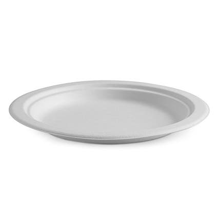 Biocane Paper Plate Round 220mm White 500 1040728 B-PL-09-PF