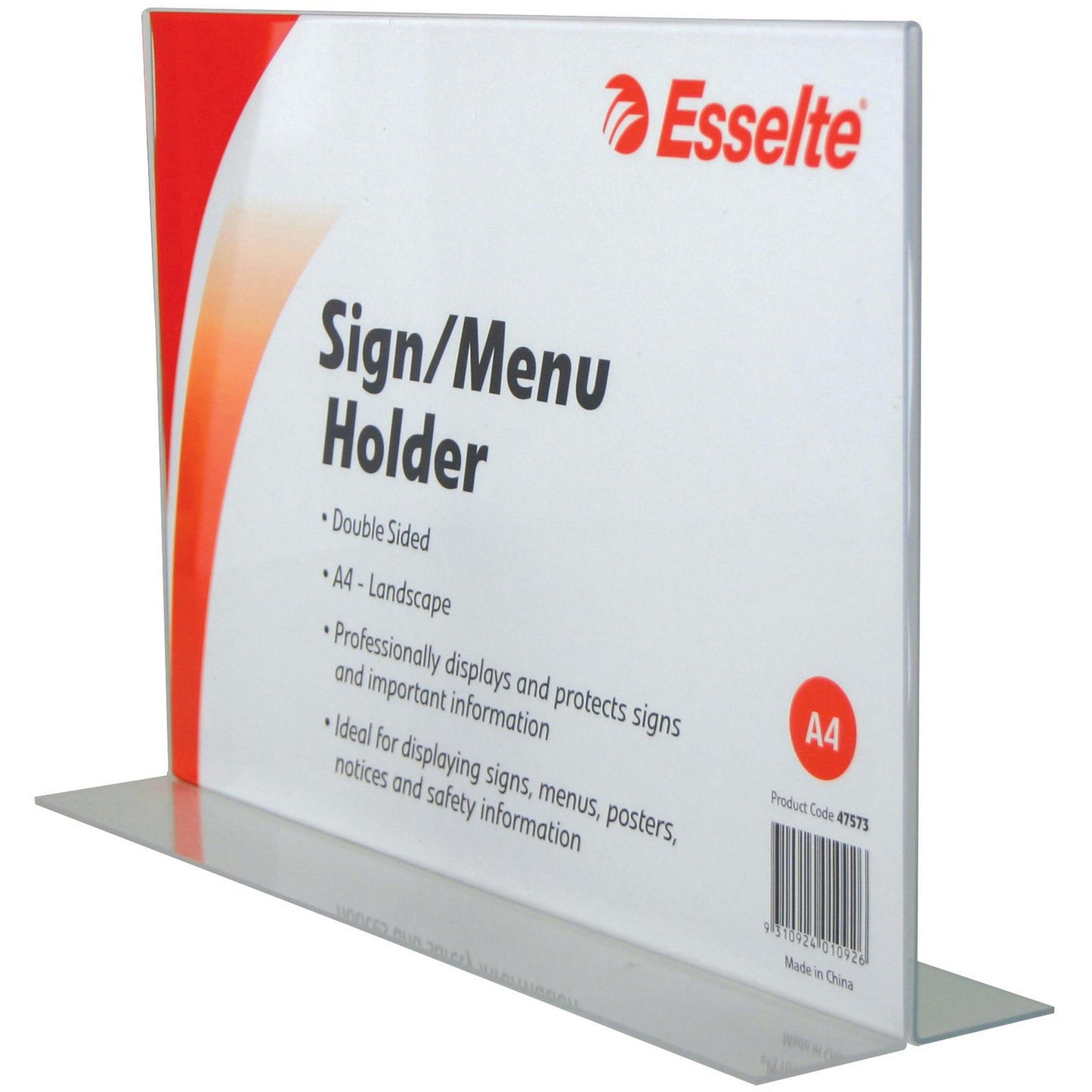 Esselte Menu Holder Double Sided Landscape A4 Clear_1041583_47573