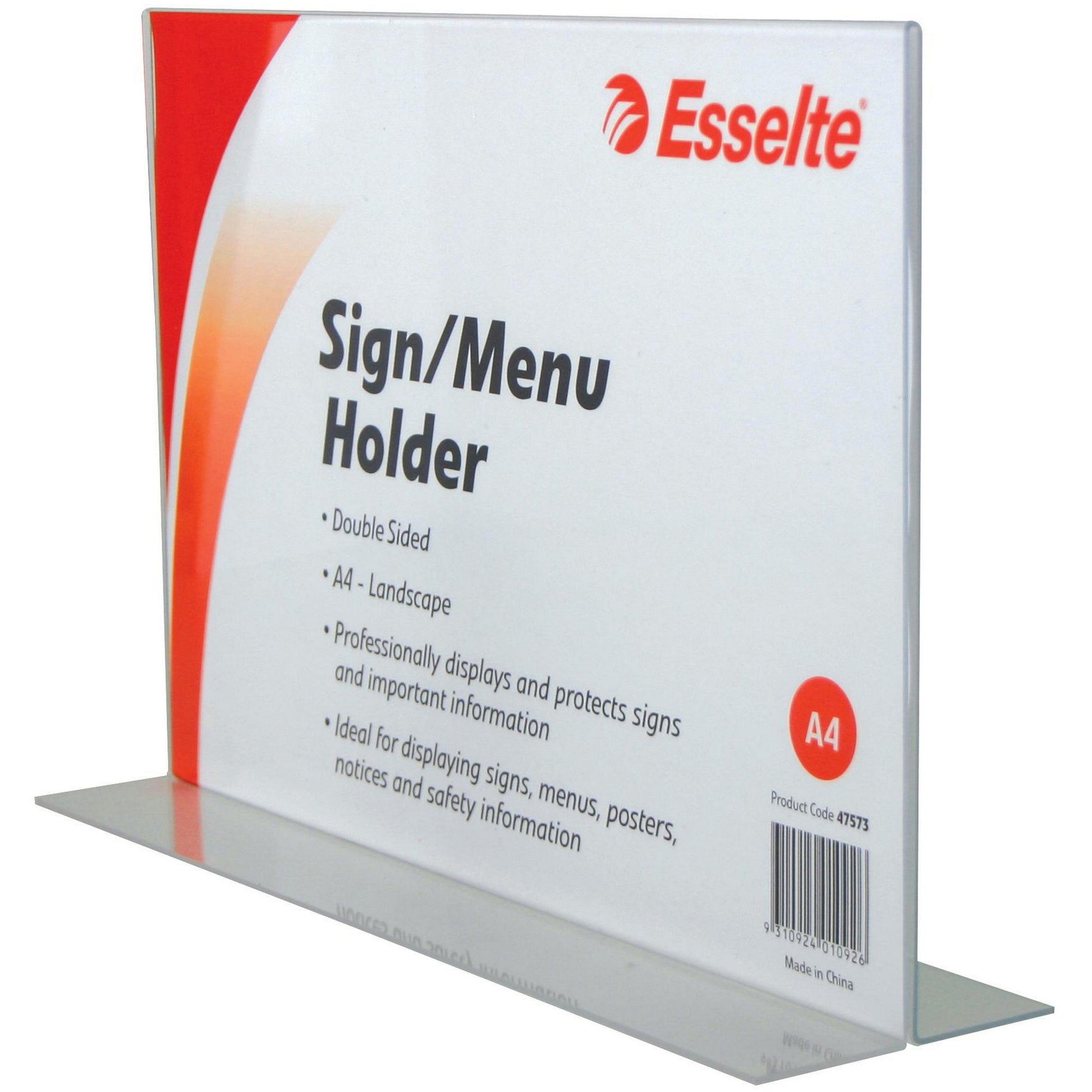 Esselte Menu Holder Double Sided Landscape A4 Clear_1041583_47573
