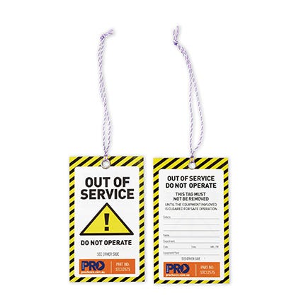 Safety Tag Out Of Service Yellow Pk 100 1042910 STC12575