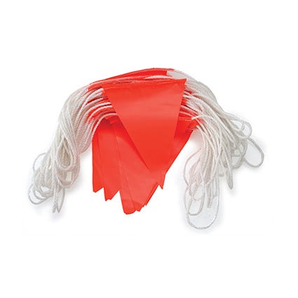 Hi-Vis PVC Triangle Bunting Flags 30m Orange 1042912 BUN30
