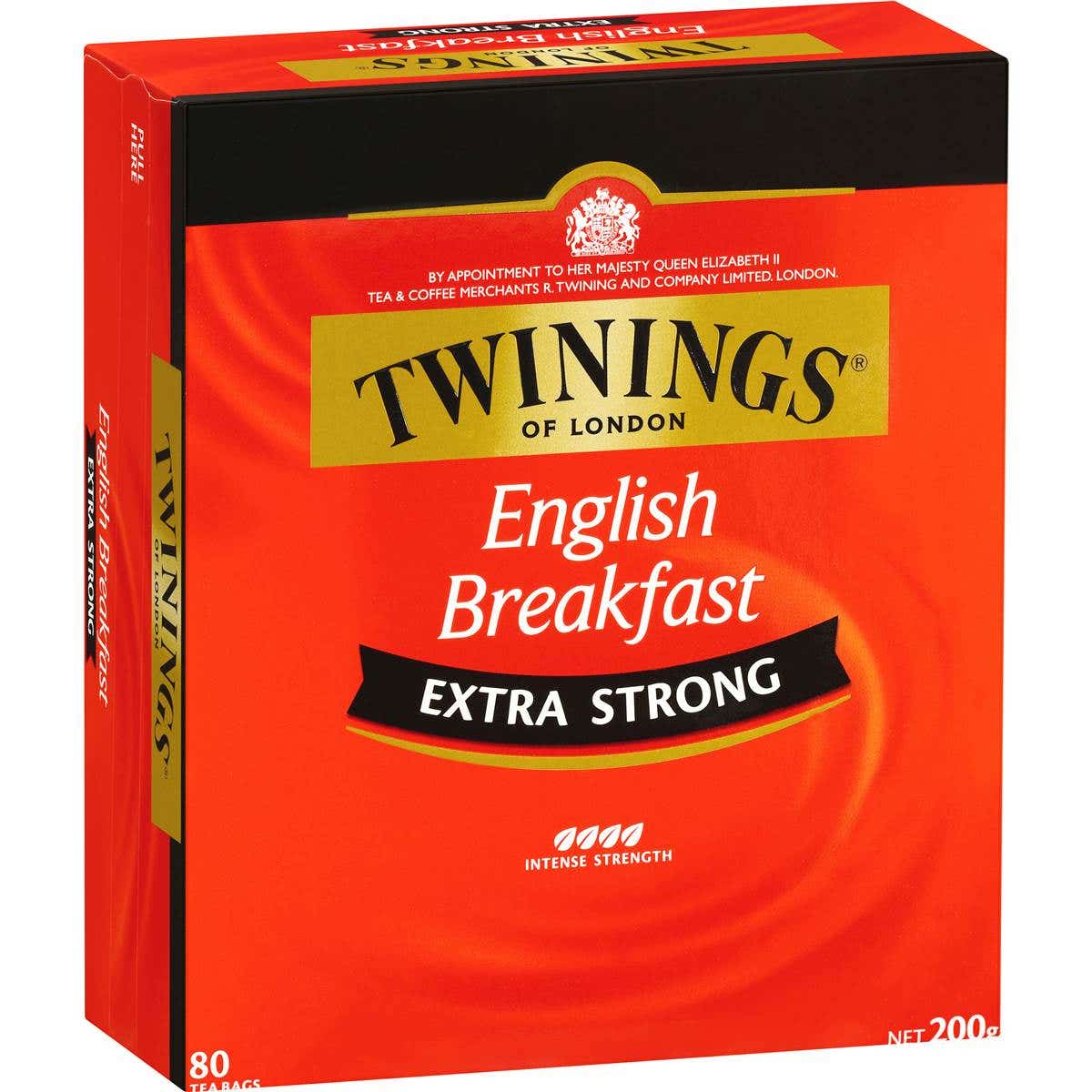 Twinings Tea Bags English Breakfast Extra Strong Tea 200G 80 1044160 298132