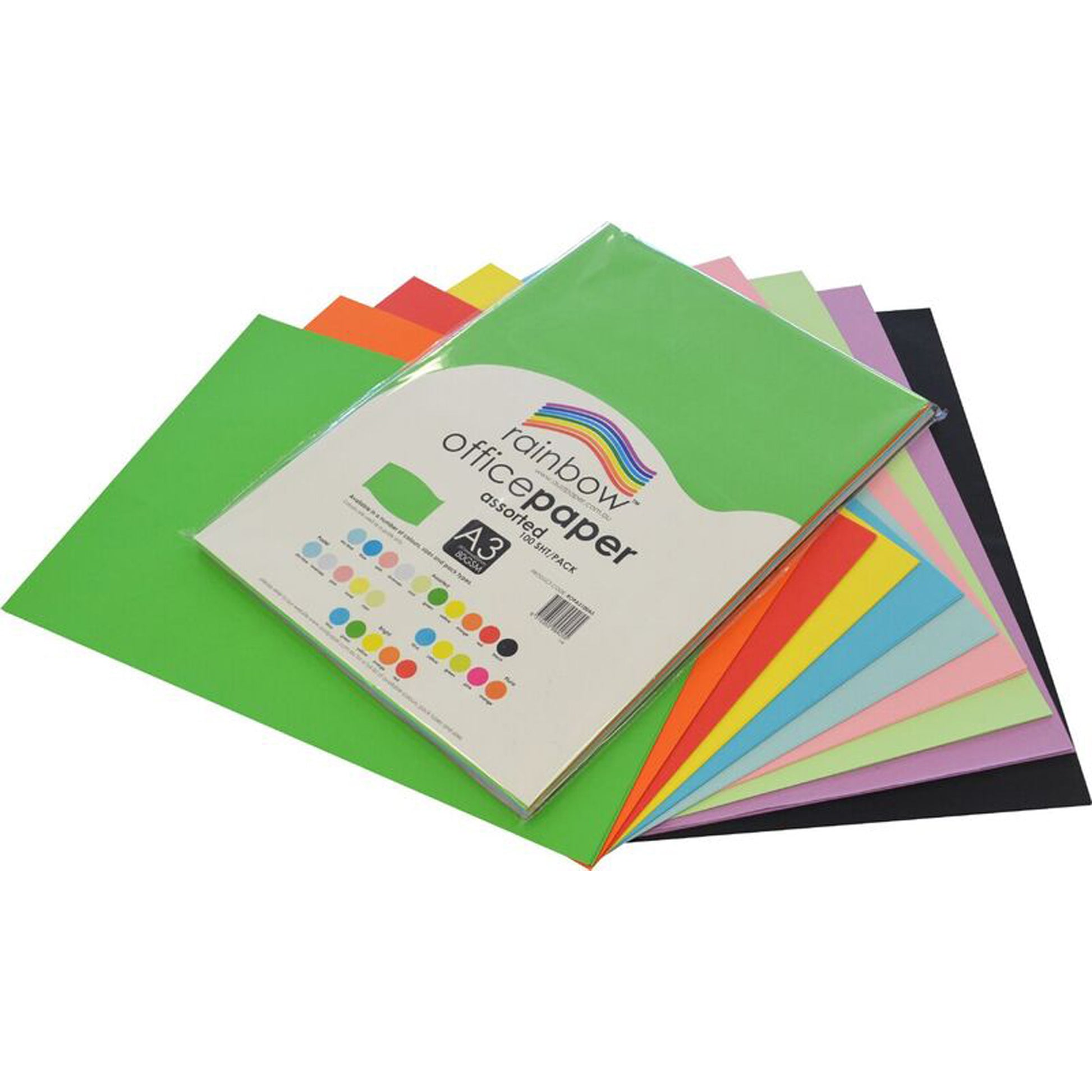 Rainbow Paper A3 80Gsm 10 Assorted Colours_1044715_40871