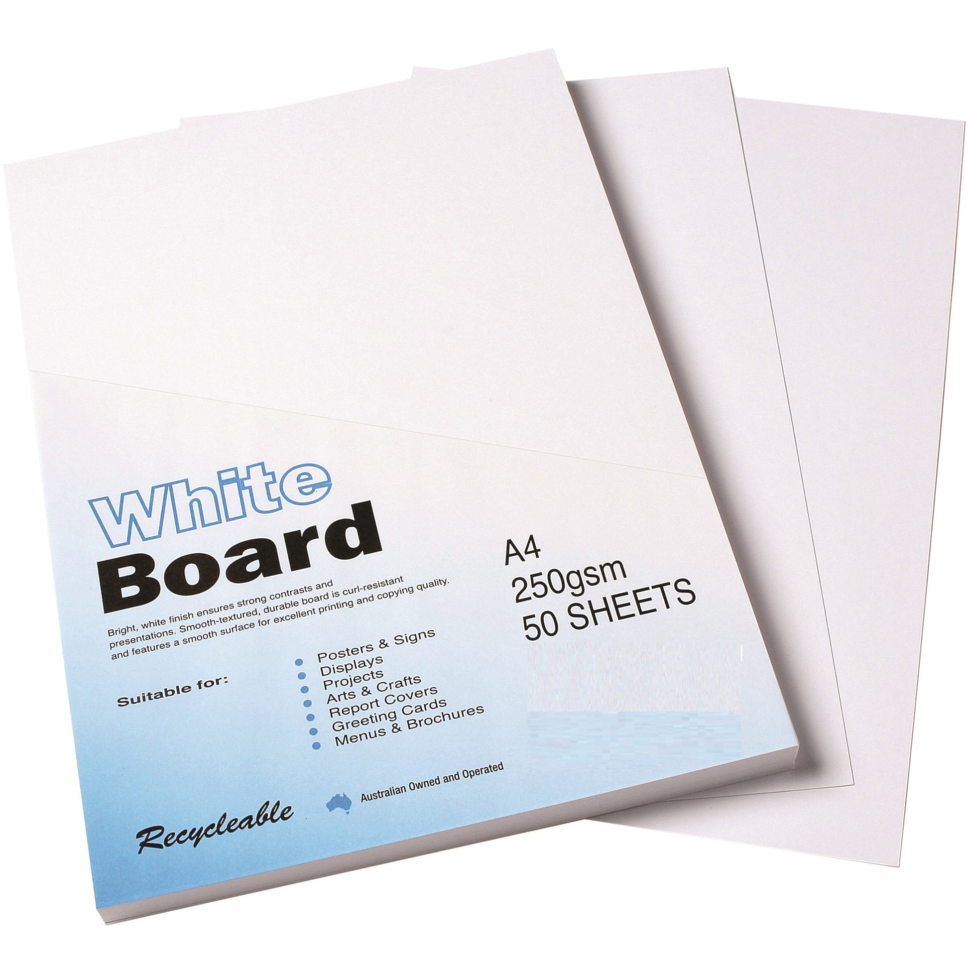 Cumberland Colourful Days Pasteboard 250gsm A4 White Pack 50_1044740_WB004A4