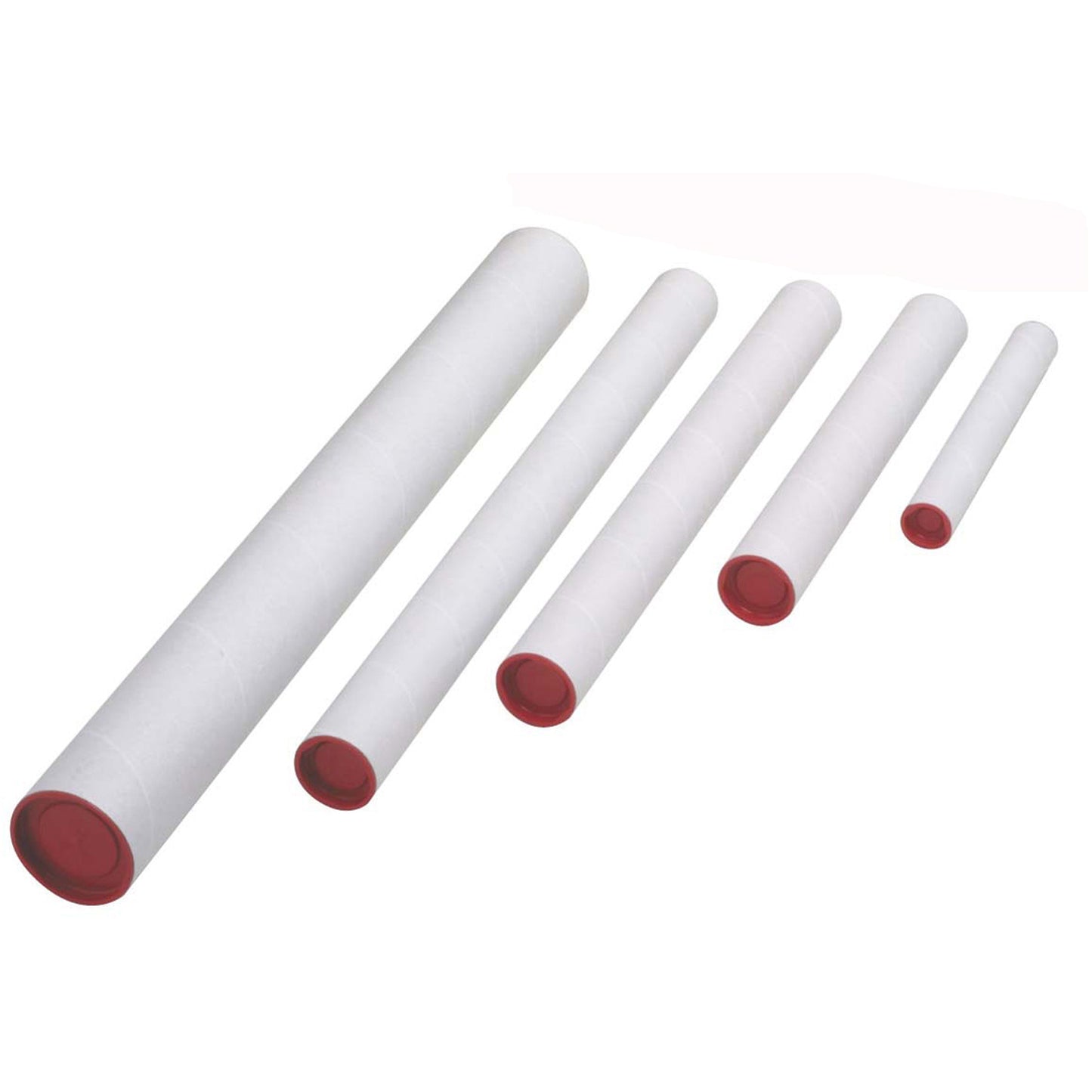 Italplast Mailing Tube White Tube Red Cap 60x745mm Pack 4_1044829_36412