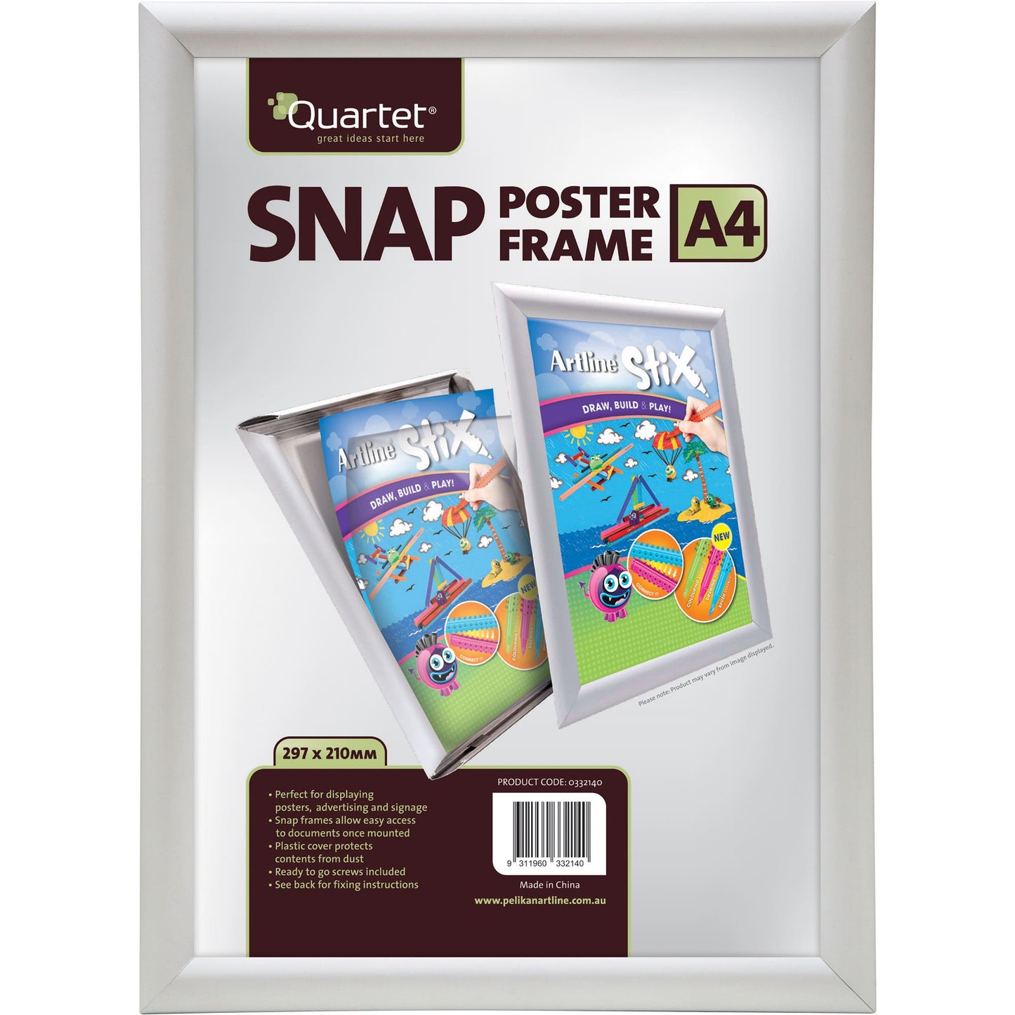 Quartet Instant Poster Frame 25mm A4 Silver 1045423 0332140