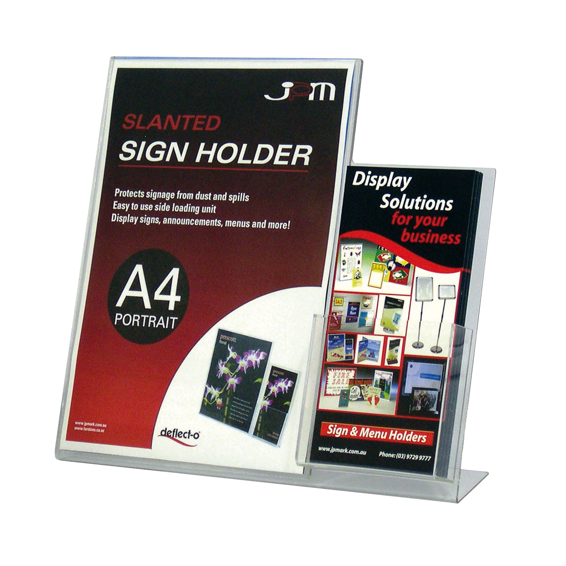 Deflect-O Slanted A4 Sign Holder Slanted Dl Brochure Pocket A4 Portriat Sid_1045458_45588