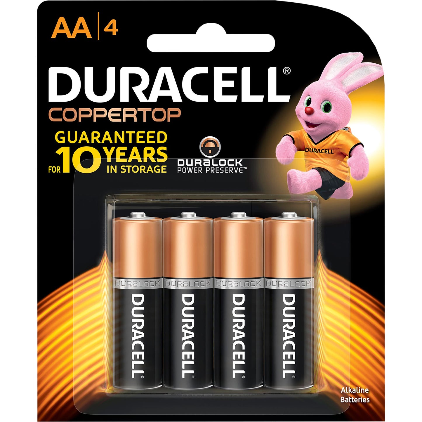 Duracell Battery Coppertop Alkaline Aa Pack 4 1045503 55739