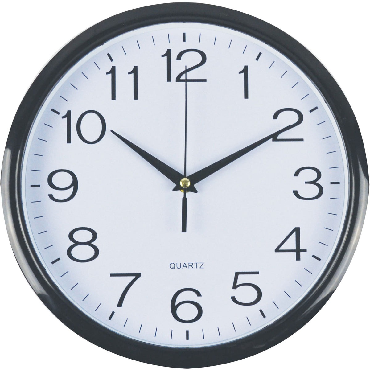 Italplast Wall Clock With Plastic Face 30cm Black Trim 1045518 38563