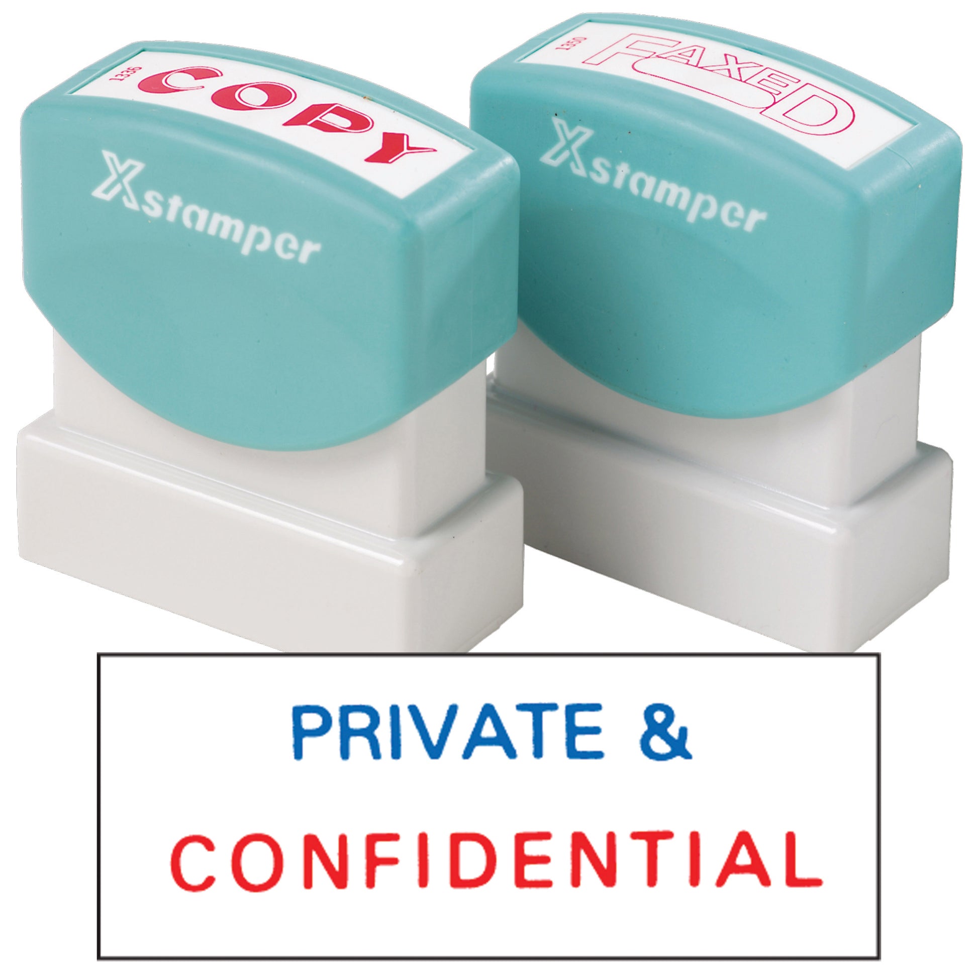 X-Stamper CX-BN 2010 Stamp Private + Confidential 42X13mm Red Blue_1045548_5020100