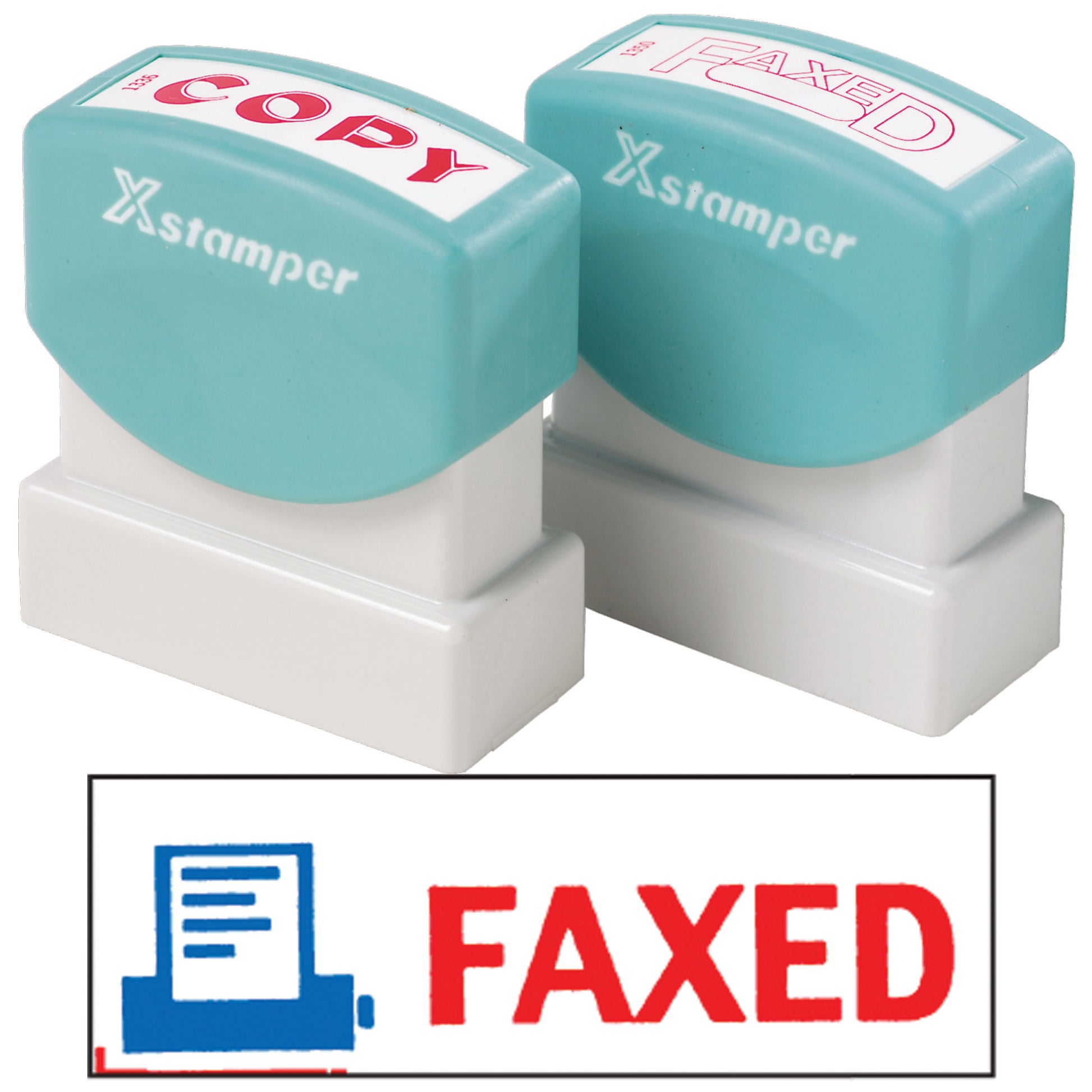 X-Stamper CX-BN 2023 Stamp Faxed Icon 42X13mm Red Blue_1045550_5020230