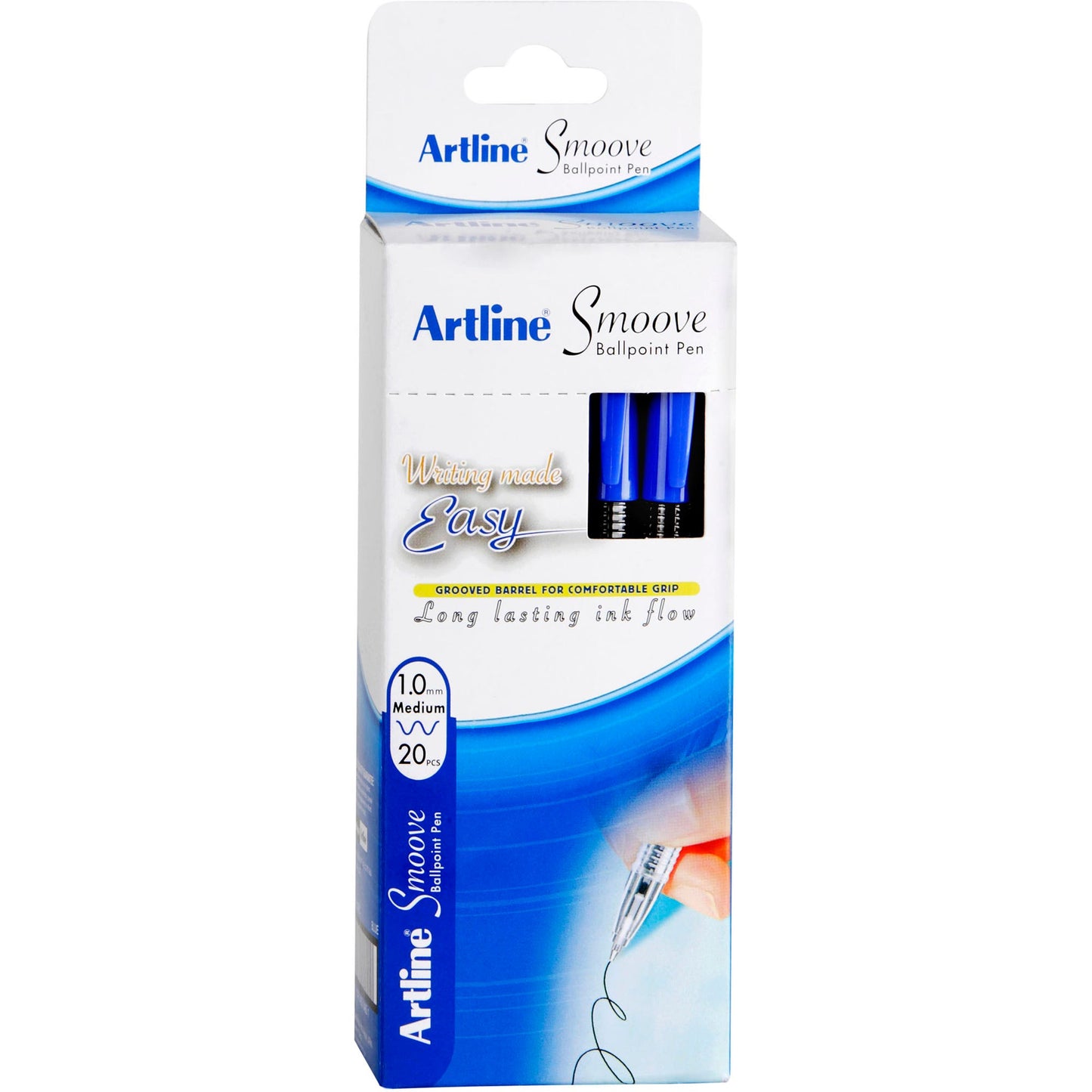 Artline Smoove Ballpoint Pen Medium 1.0mm Box 20 Blue 1045982 SM1821203