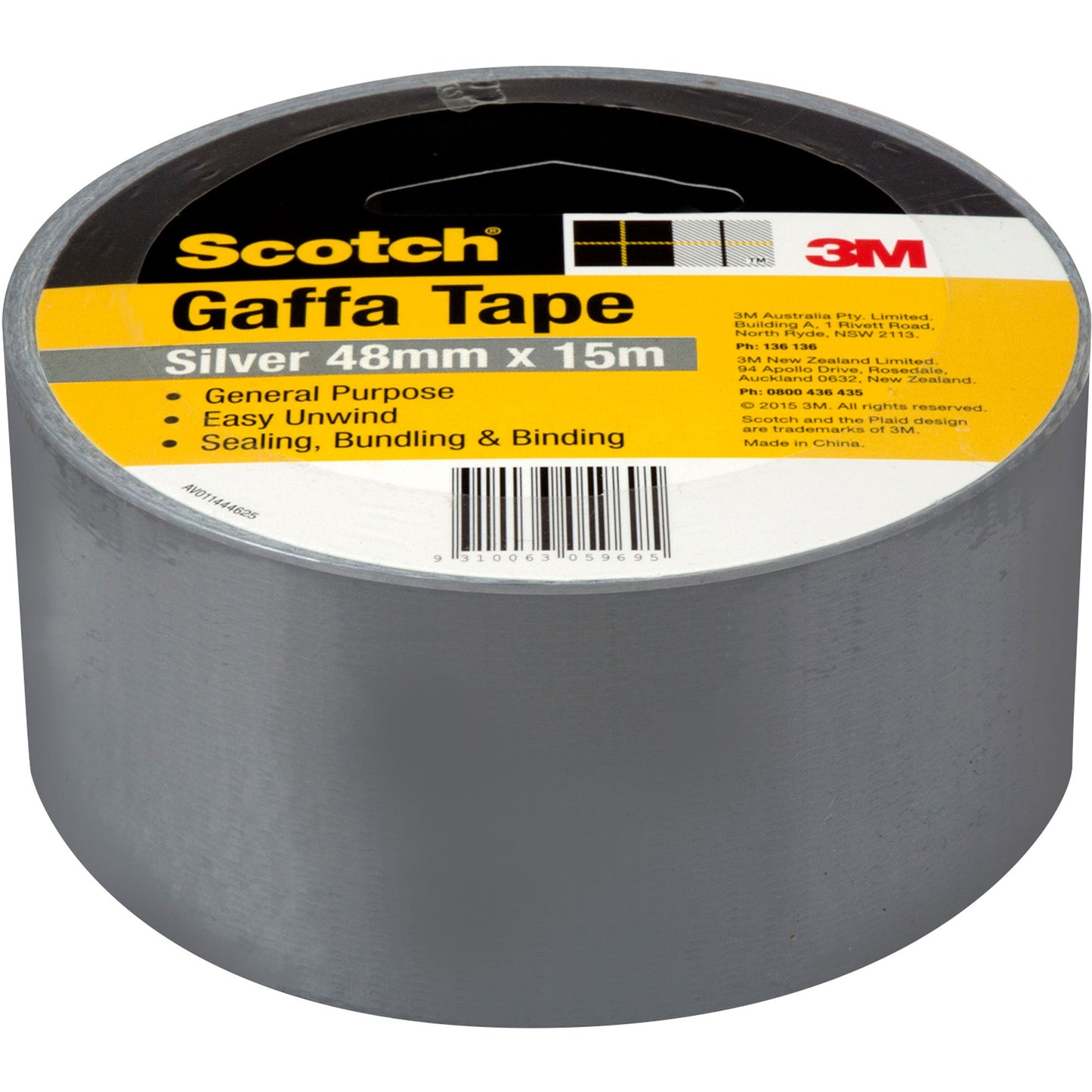 Scotch Utility Gaffa Tape 933 48mm X 15M Silver 1046031 AT010604299