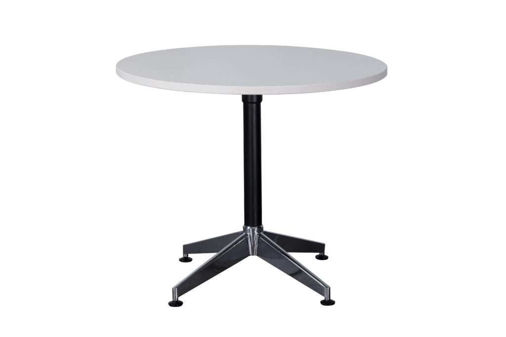 Rapid Typoon 900Mm Round Meeting Table Black Frame With 4 Star Chrome Base_1046132_TTR900 NW