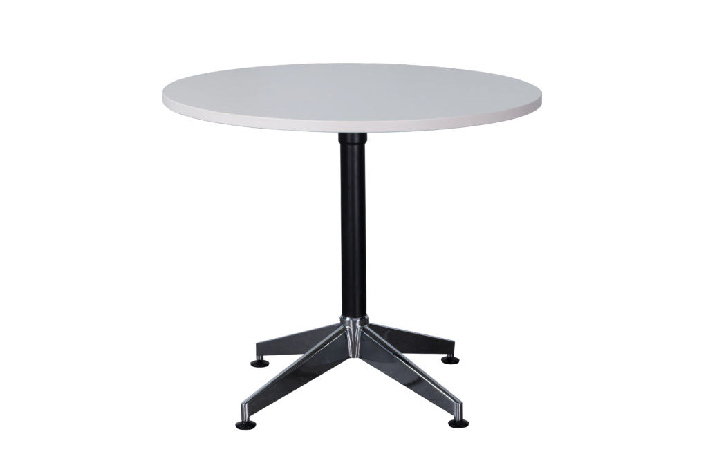 Rapid Typhoon 1200Mm Round Meeting Table Black Frame With 4 Star Chrome Bas_1046133_TTR1200 NW