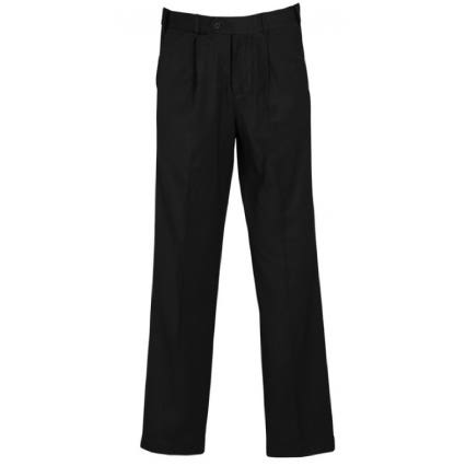 Mens Trousers Black Bs10110 Polyester/Viscose Perm Press Single Pleat Adj W 9024444 9024444 BS10110R-BLACK-87R