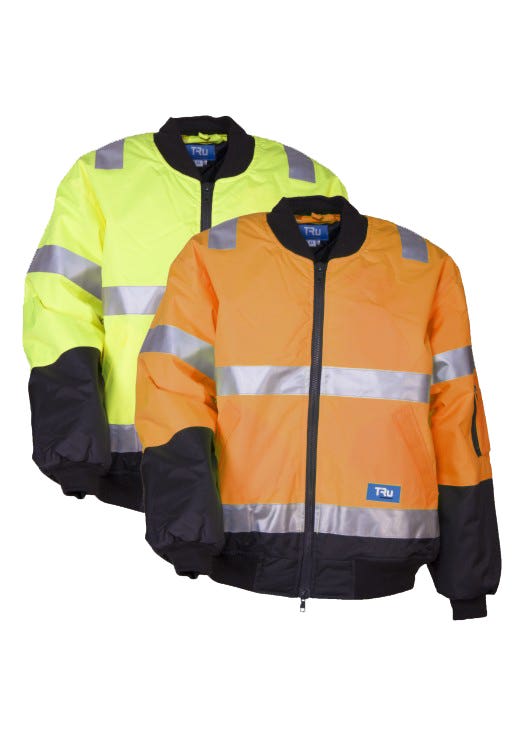 Truworkwear Pilot Jacket Orange/Navy With Refelctive Tape Xs  Orange/Navy 1047522 TJ2946T4-O/N-XS