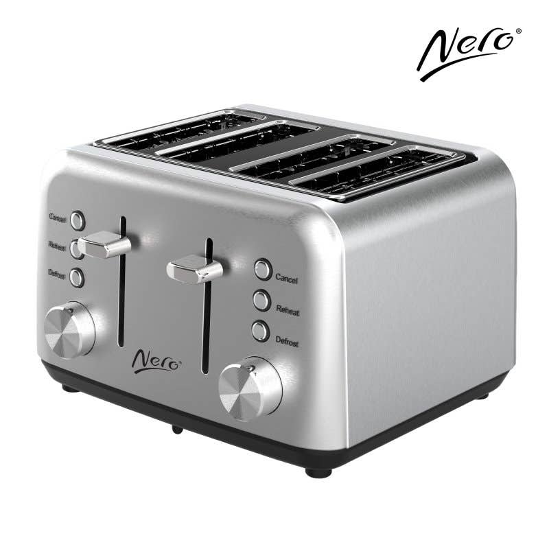 Nero 4 Slice Classic Style Stainless Steel Toaster 1047870 746093
