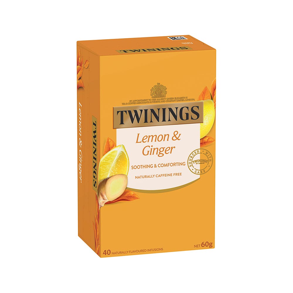 Twinings Tea Bags Lemon And Ginger 60G Pack 40 1048412 80079