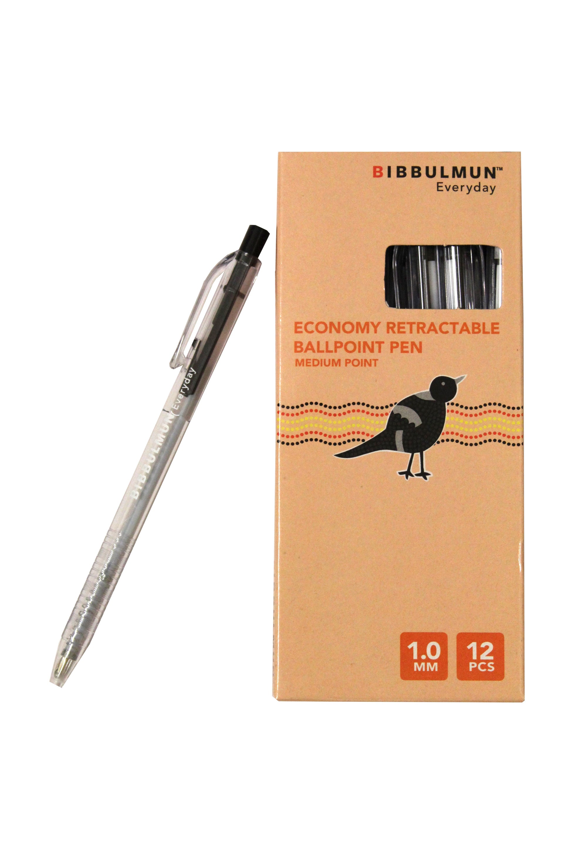 Retractable Ballpoint Pen Medium Point 1mm Black 12 Pk 1048421 NPL-1048421