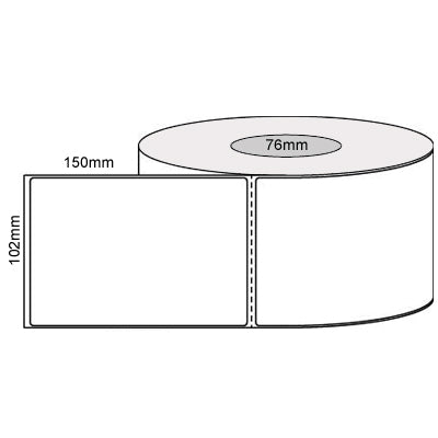 Zebra Labels 102 X 150Mm White Thermal Transfer Perforated 1000 Roll Perman_1048569_L10022