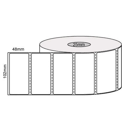 Zebra Direct Thermal Perforated Labels 102x48mm White Pack 1000_1050129_L10922