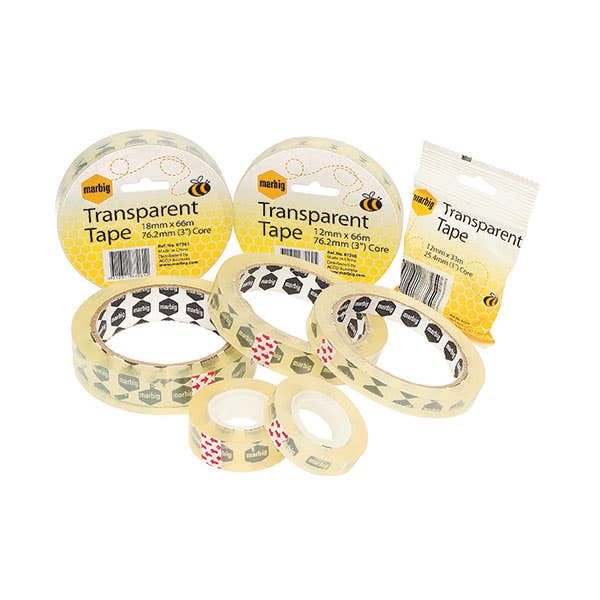 Marbig Tape Office Clear 18mmx33m 25.4mm Core 1050693 87251