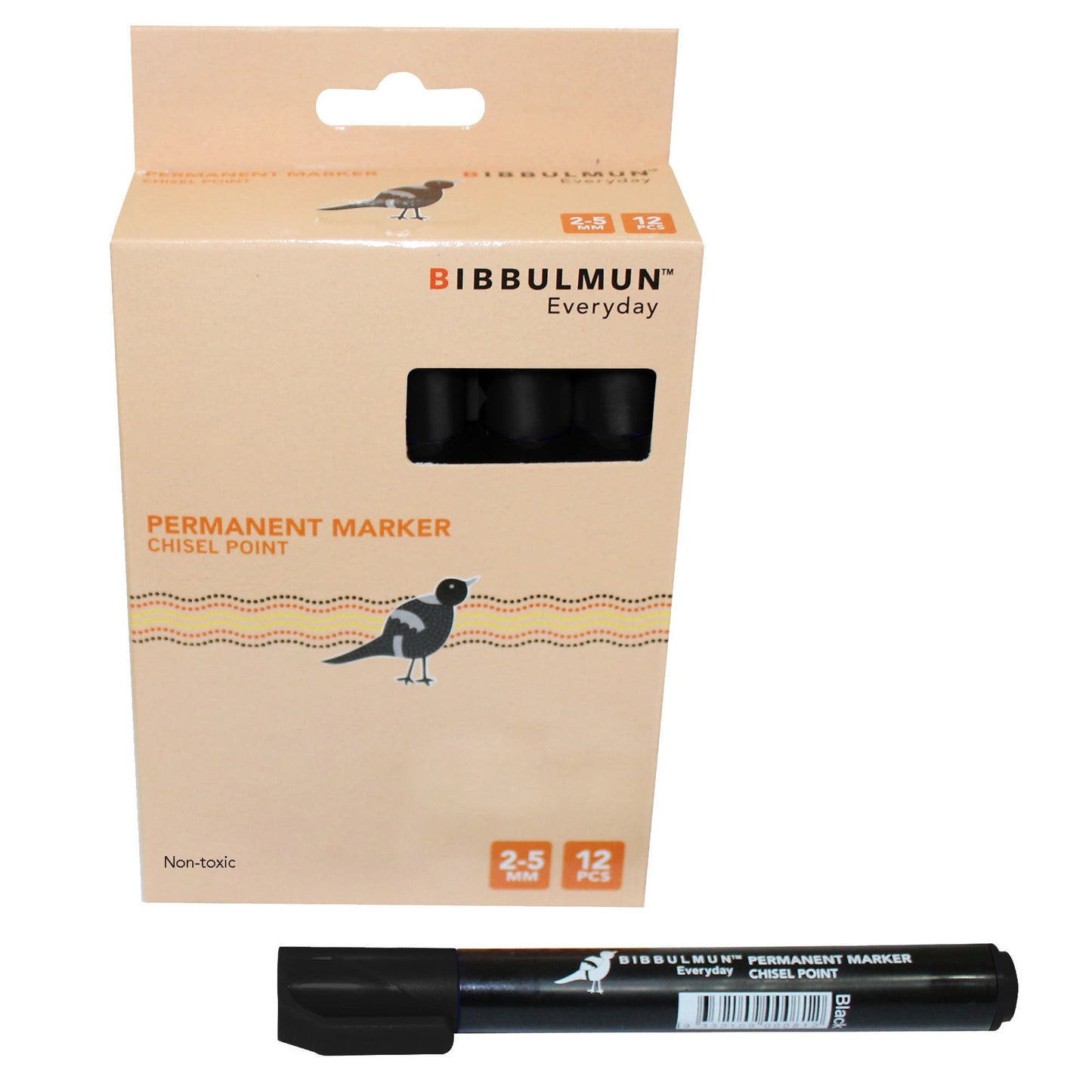 Bibbulmun Marker Permanent Chisel 271 Bx12 Black 1050862 NPL-1050862