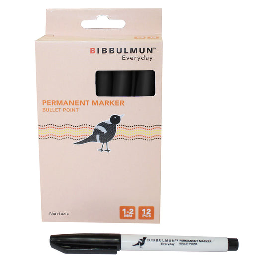 Bibbulmun Marker Permanent Bullet 100 Bx12 Black 1050866 NPL-1050866