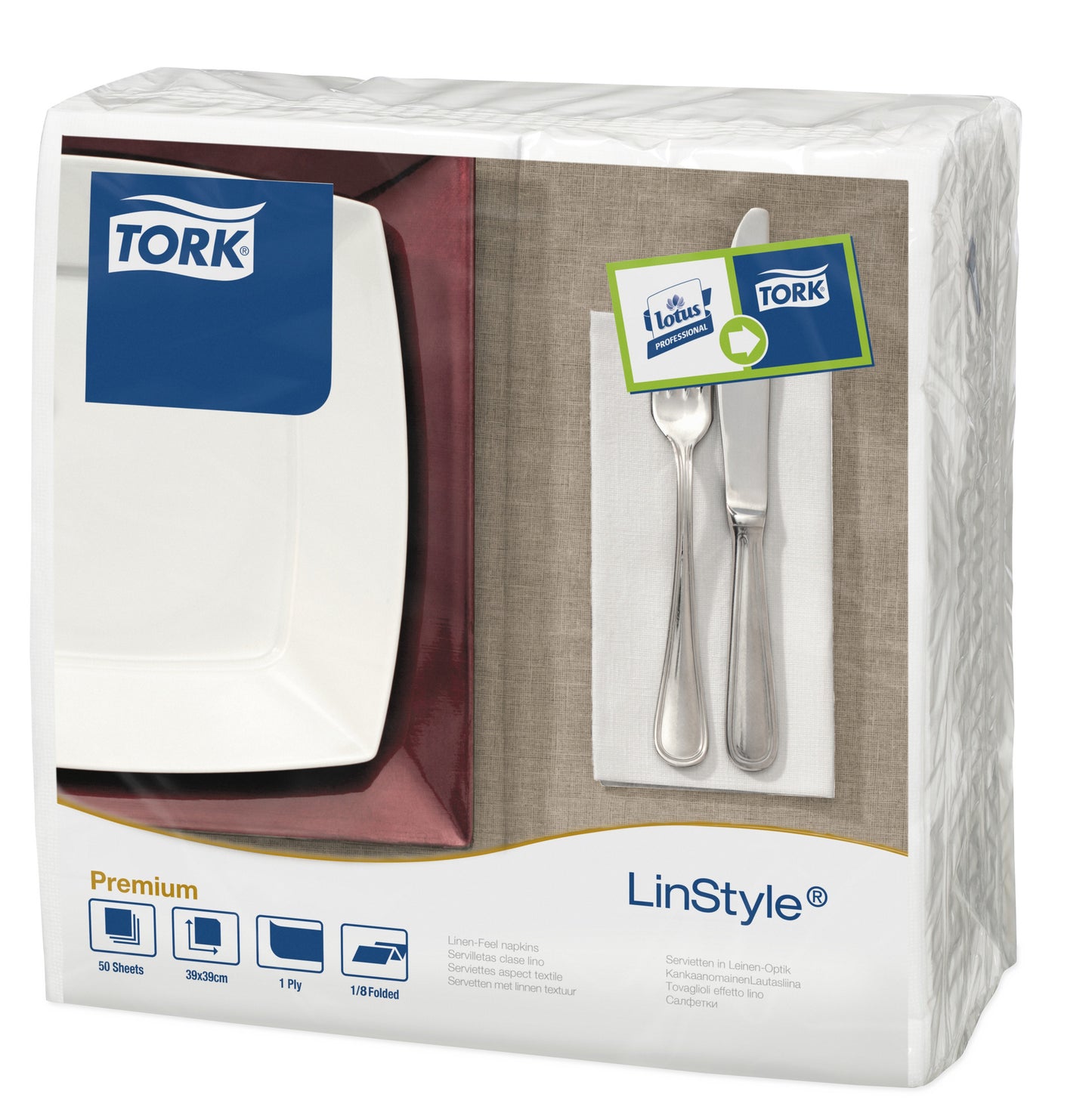 Tork Linstyle White Dinner Napkin 8F 12 Packs Of 50_1051103_478145