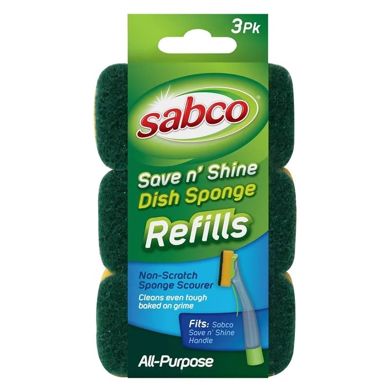 Sabco Sponge Trigger Dish Shine Refill 6 Packs Of 3 1052467 SAB60082