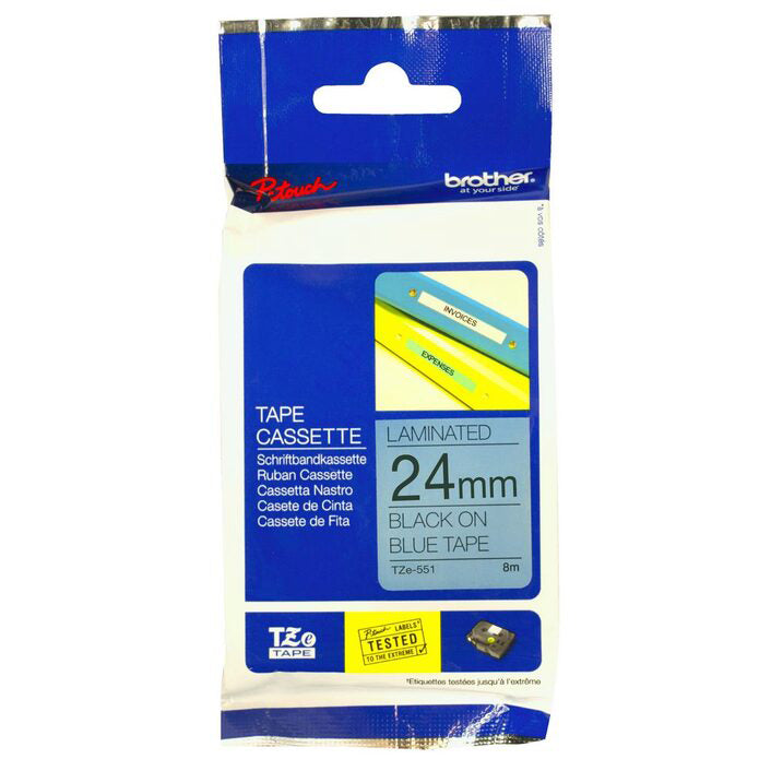 Brother TZE-551 24mm Black On Blue Laminated_1052600_TZE-551