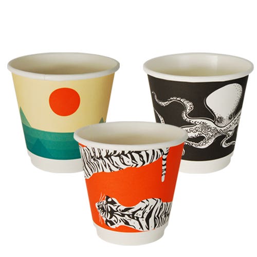 Envirochoice Double Wall Cup Gallery 225Ml 8Oz Assorted Pk25 1053240 EC-HC0673