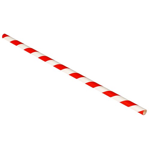 Envirochoice Straws Paper 3 Ply 200mm X 6mm Dia Red White Pk250 1053246 JP-PBS-6X197-RS